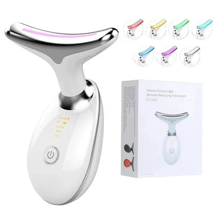 7-Color Light Therapy for Face & Neck – Reduces Wrinkles, Tightens Skin, and Removes Double Chin