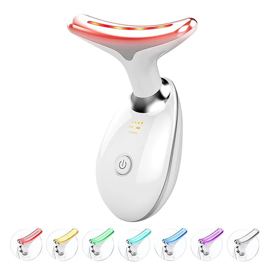 7-Color Light Therapy for Face & Neck – Reduces Wrinkles, Tightens Skin, and Removes Double Chin